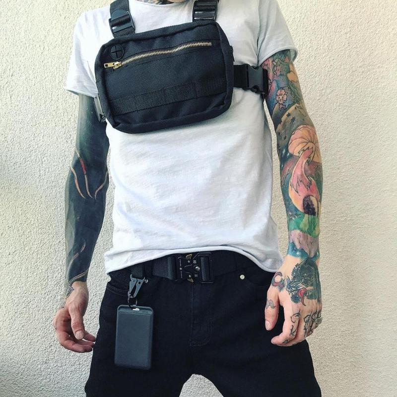 Waist Bags Vest-Style Large Space Chest Bag Retro Square Streetwear Shoulder Functional Backpack Tactics Funny Pack G108, Black
Waist Bags Vest-Style Large Space Chest Bag Retro Square Streetwear Shoulder Functional Backpack Tactics Funny Pack G108, Black
