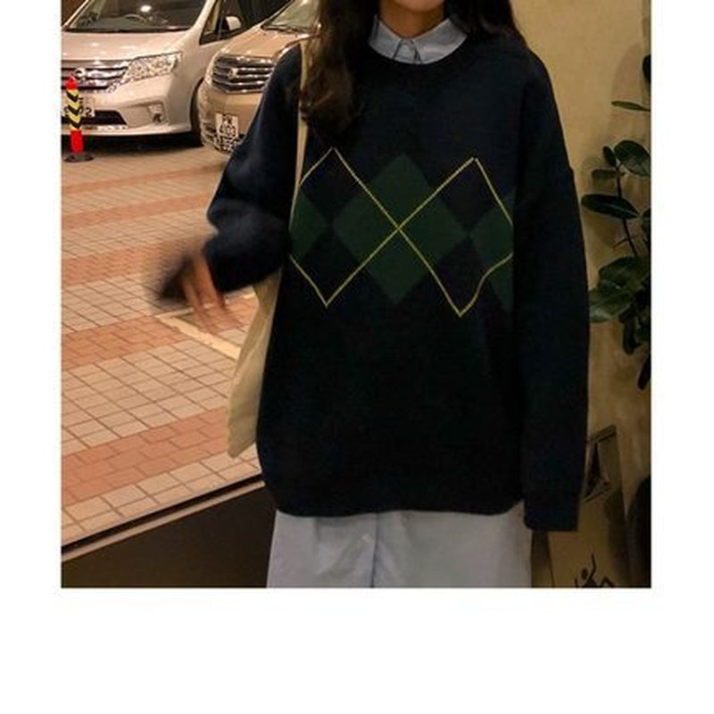 Women's Pullover Sweater Square Check Casual Long Sleeve Sweater Cardigans Round Neck Black Brown Dark Blue Holiday, White;black
Women's Pullover Sweater Square Check Casual Long Sleeve Sweater Cardigans Round Neck Black Brown Dark Blue Holiday, White;black