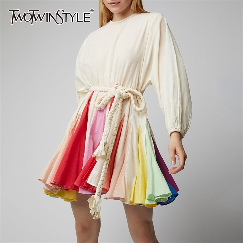 Lantern Sleeve Womens Dress Hit Colors Lace Up High Waist Patchwork Dresses Female Spring Fashion Casual 210520, Lt.yellow
Lantern Sleeve Womens Dress Hit Colors Lace Up High Waist Patchwork Dresses Female Spring Fashion Casual 210520, Lt.yellow