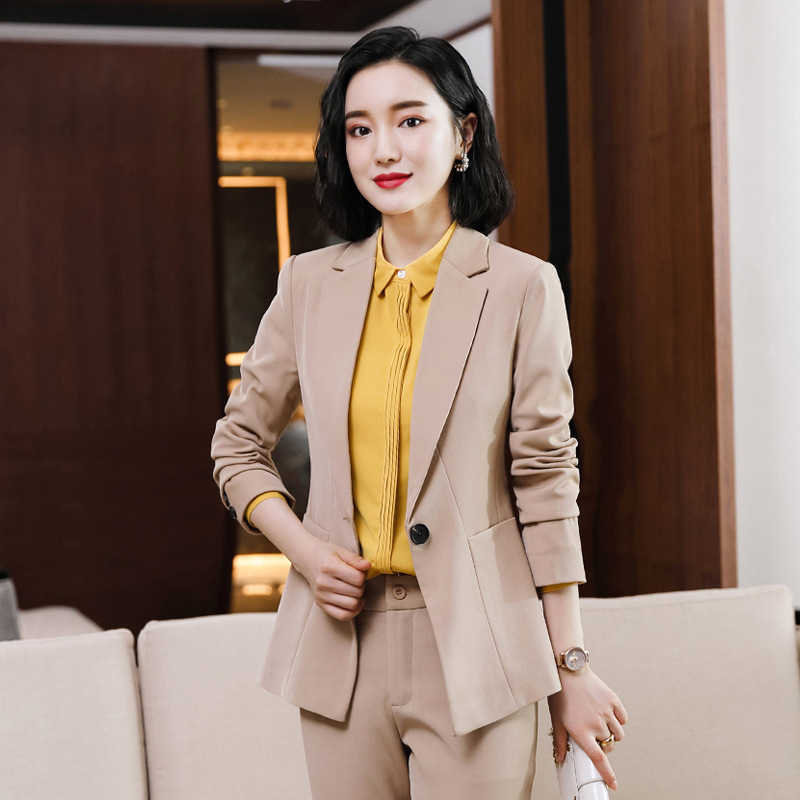 Autumn and Winter High-quality Professional Office Suit Pants Two-piece Fashion Solid Color Ladies Jacket Casual Trousers 210527
Autumn and Winter High-quality Professional Office Suit Pants Two-piece Fashion Solid Color Ladies Jacket Casual Trousers 210527