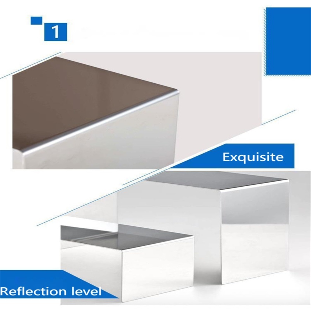 Stainless Steel U Bag Display Stand Shelf Large Small Mirror Silver Store Shoes Showing Rack