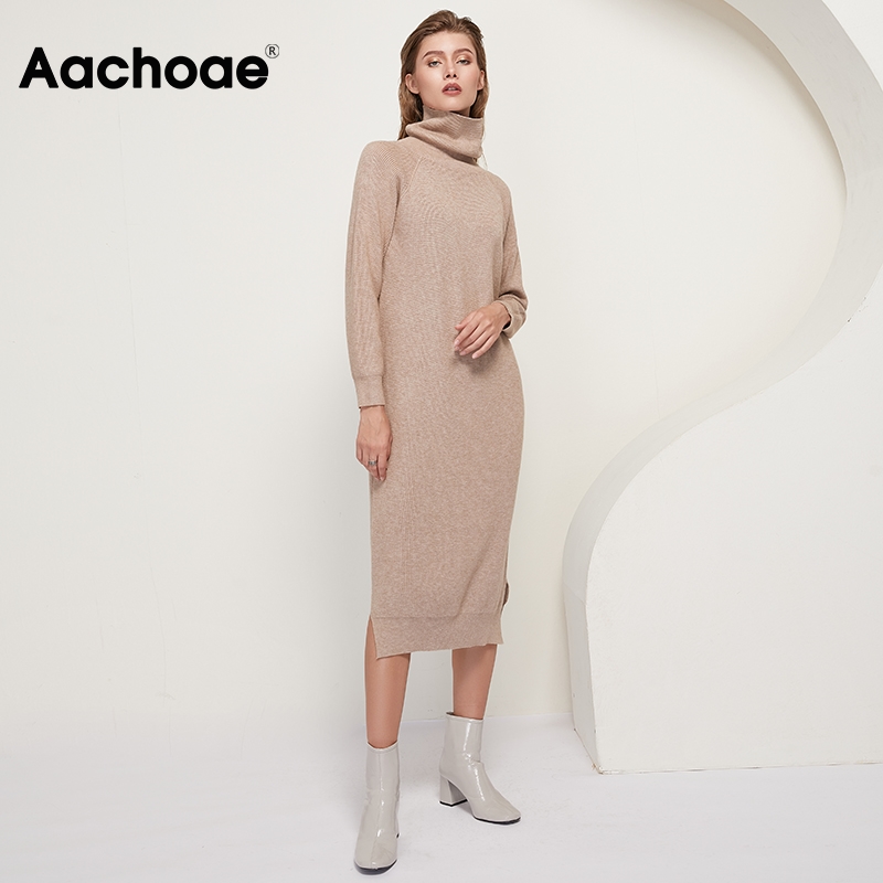 2021solid knitted long dress women autumn winter turtleneck long sleeve sweater dress lady split loose casual dress vestidos, Black;gray
2021solid knitted long dress women autumn winter turtleneck long sleeve sweater dress lady split loose casual dress vestidos, Black;gray