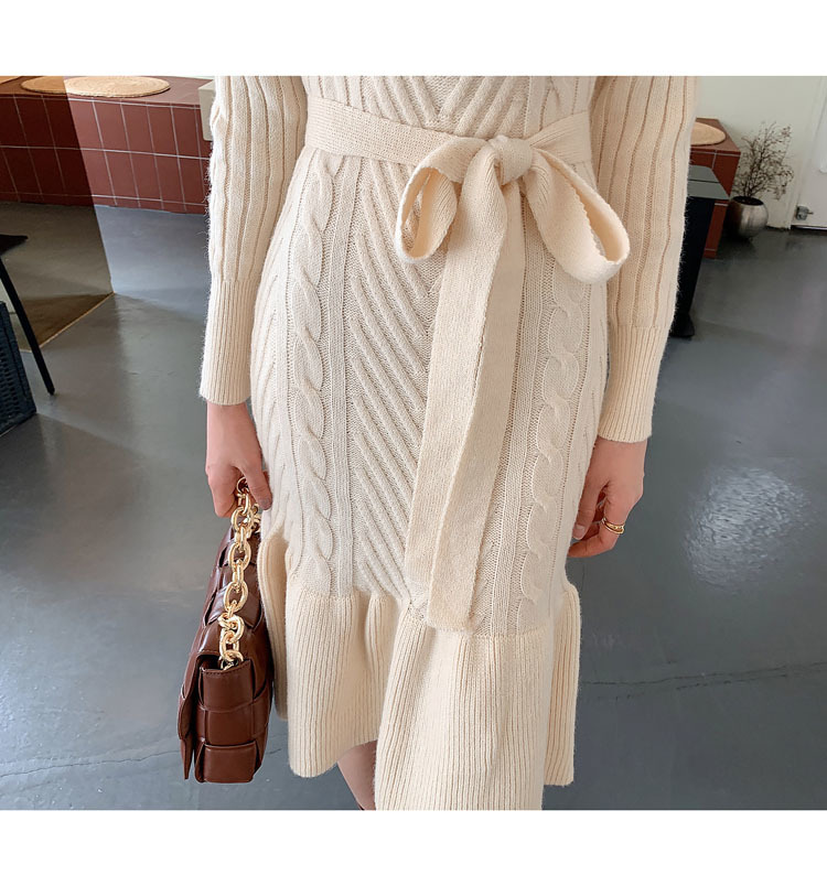 Dress Women Winter Sweater Knit Turtleneck Warm Long Sleeve Knee Length Bodycon Fashion Elegant Autumn Casual es 210506