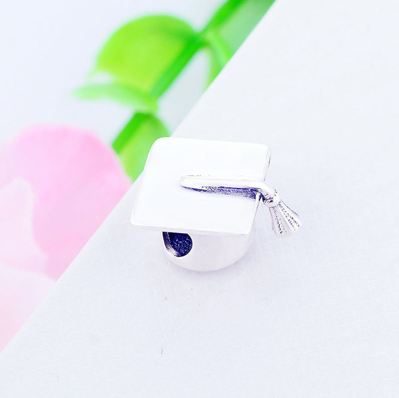 Fit Original Brand Charms Bracelet 925 Sterling Silver Doctoral Hat Beads For Making Berloque Student Gift Celebrate Graduation