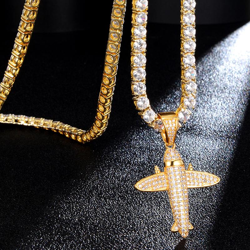 Men Women Zircon Aircraft Pendant Gold Silver Copper Material Iced CZ Pendants Necklace Chain Fashion Hip Hop Jewelry Chains
Men Women Zircon Aircraft Pendant Gold Silver Copper Material Iced CZ Pendants Necklace Chain Fashion Hip Hop Jewelry Chains