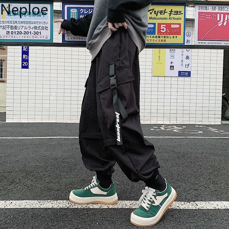 Neploe Casual Cargo Pants Women Harajuku Straight Pocket Trousers Streetwear BF Korean Fashion Pantalon New Bottoms Plus Size 210422