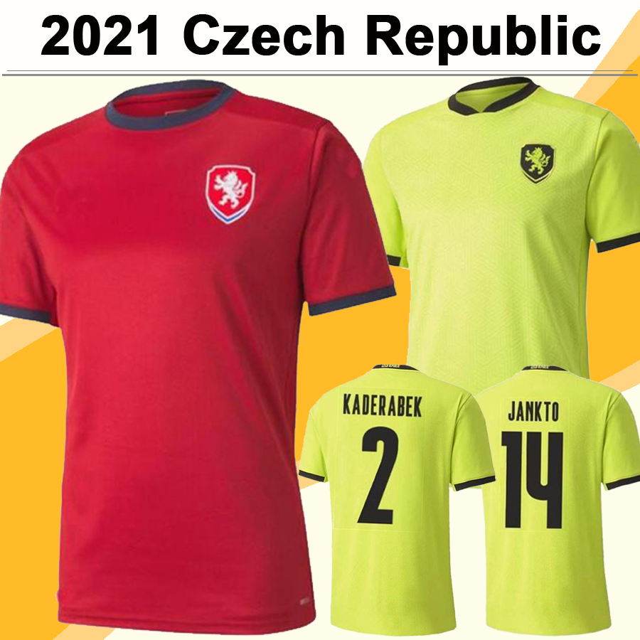 2021 Czech Republic Mens Soccer Jerseys KADERABEK SCHICK JANKTO SOUCEK Home Red Away Yellow Football Shirts Short Sleeve Uniforms