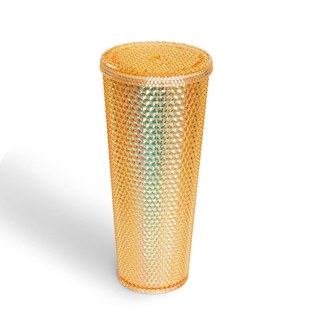 DHL 24oz Personalized Starbucks Iridescent Bling Rainbow Unicorn Studded Cold Cup Tumbler coffee mug with straw lx