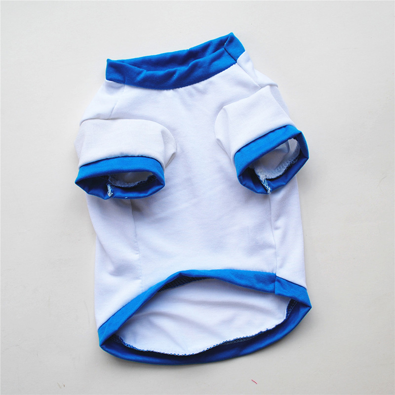 Sublimation Blanks Dog Clothes White Blank Puppy Shirts Solid Color Small Dogs T Shirt Cotton Pet Outwear Supplies