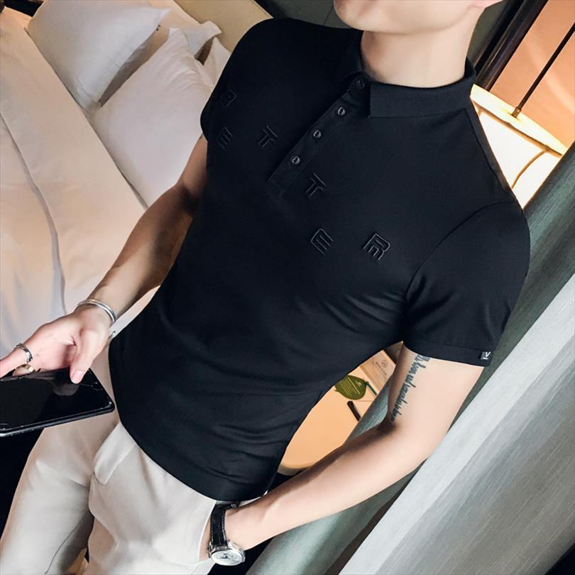 brand shirt summer short sleeve men polo homme streetwear letter embroidery slim fit mens shirts 3xl, White;black
brand shirt summer short sleeve men polo homme streetwear letter embroidery slim fit mens shirts 3xl, White;black
