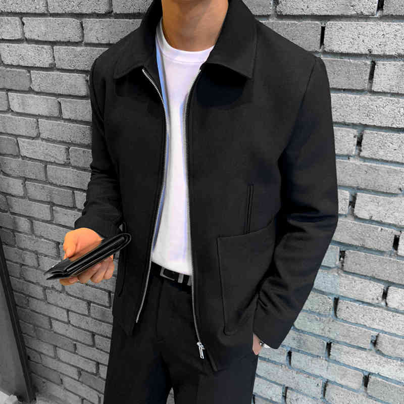 IEFB / men's wear spring long-sleeved T-shirt Korean style trendy round neck loose men's base white all-match male's tops 9Y4091 210524