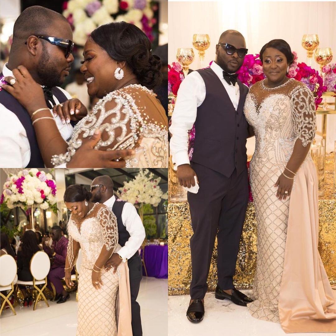 Plus Size Arabic Aso Ebi Luxurious Lace Beaded Prom Dresses Sheer Neck Sparkly Sheath Evening Formal Party Second Reception Gowns Dress ZJ555