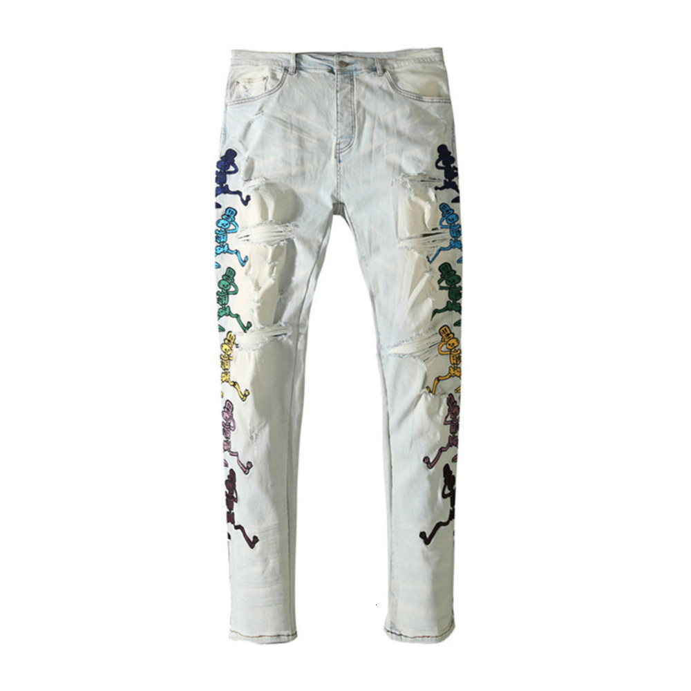 American Famous Brand Amr Skeleton Man Woodwork Vegetables Ripped Jeans Streetwear Techwear Men Traf Women Broek, The photo
American Famous Brand Amr Skeleton Man Woodwork Vegetables Ripped Jeans Streetwear Techwear Men Traf Women Broek, The photo