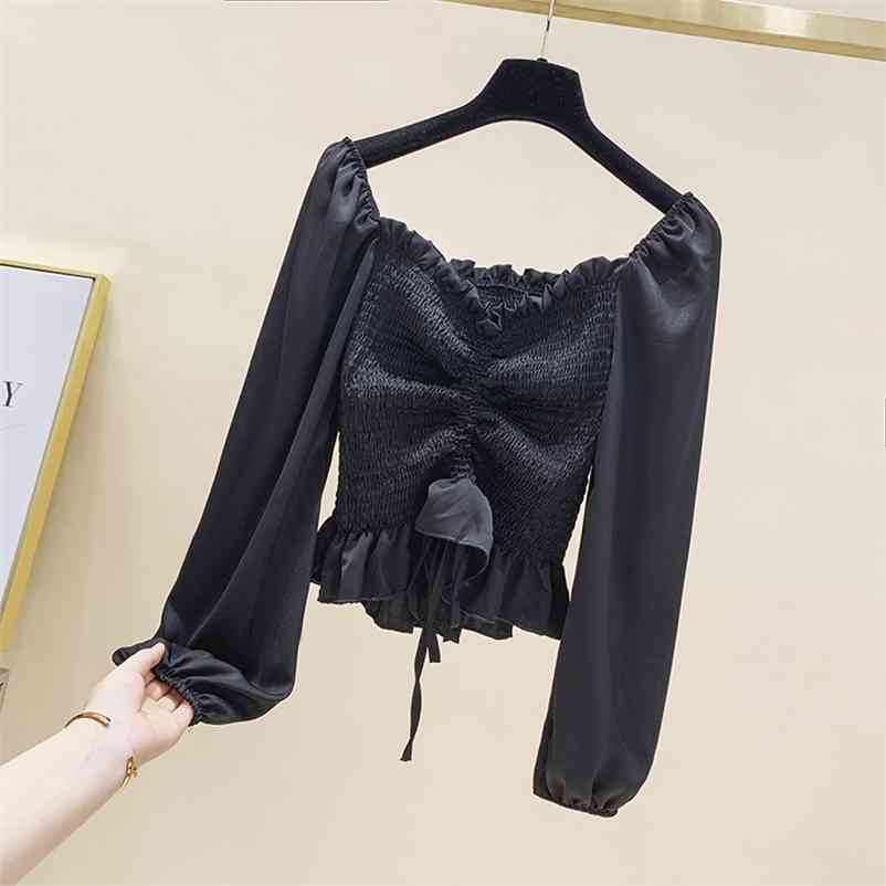 Autumn Women's Long Sleeves Drawstring Shirt Female Ladies Casual Short Style Shirts Blouse Tops Blusas A3967 210519, White
Autumn Women's Long Sleeves Drawstring Shirt Female Ladies Casual Short Style Shirts Blouse Tops Blusas A3967 210519, White