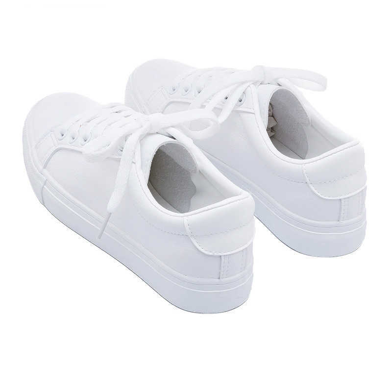Fashion Shoes Women's Vulcanize Spring New Casual Classic Solid Color Pu Leather Women White Sneakers Y0907