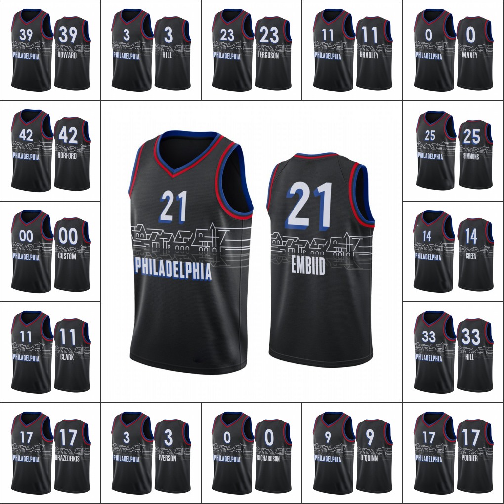 Men Philadelphia 76ersGary Clark Dwight Howard Joel Embiid Ben Simmons Custom 2022 Black Jersey
Men Philadelphia 76ersGary Clark Dwight Howard Joel Embiid Ben Simmons Custom 2022 Black Jersey