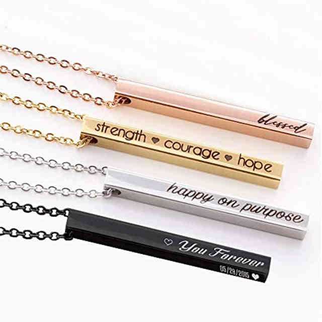 Stainls Steel Custom Personalized Vertical Blank Bar Necklace Engraved Name Date Chain Necklace For Women Men Birthday Gift, Silver
Stainls Steel Custom Personalized Vertical Blank Bar Necklace Engraved Name Date Chain Necklace For Women Men Birthday Gift, Silver
