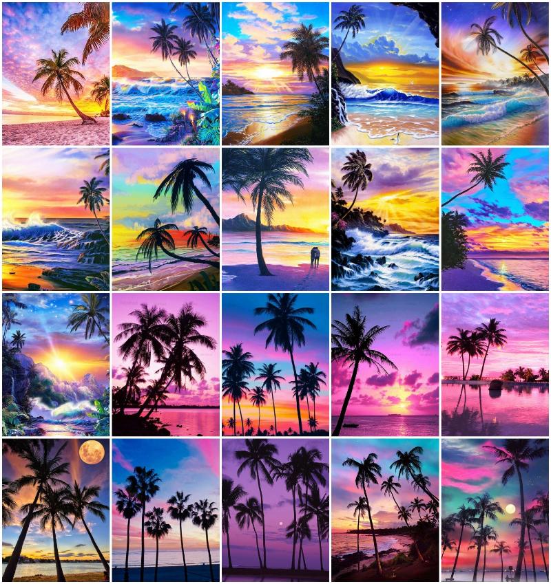 Paintings AZQSD DIY Drawing By Numbers Sunset Seaside Coconut Tree Gift Canvas Frameless Painting Landscape Handmade Wall Decor
Paintings AZQSD DIY Drawing By Numbers Sunset Seaside Coconut Tree Gift Canvas Frameless Painting Landscape Handmade Wall Decor