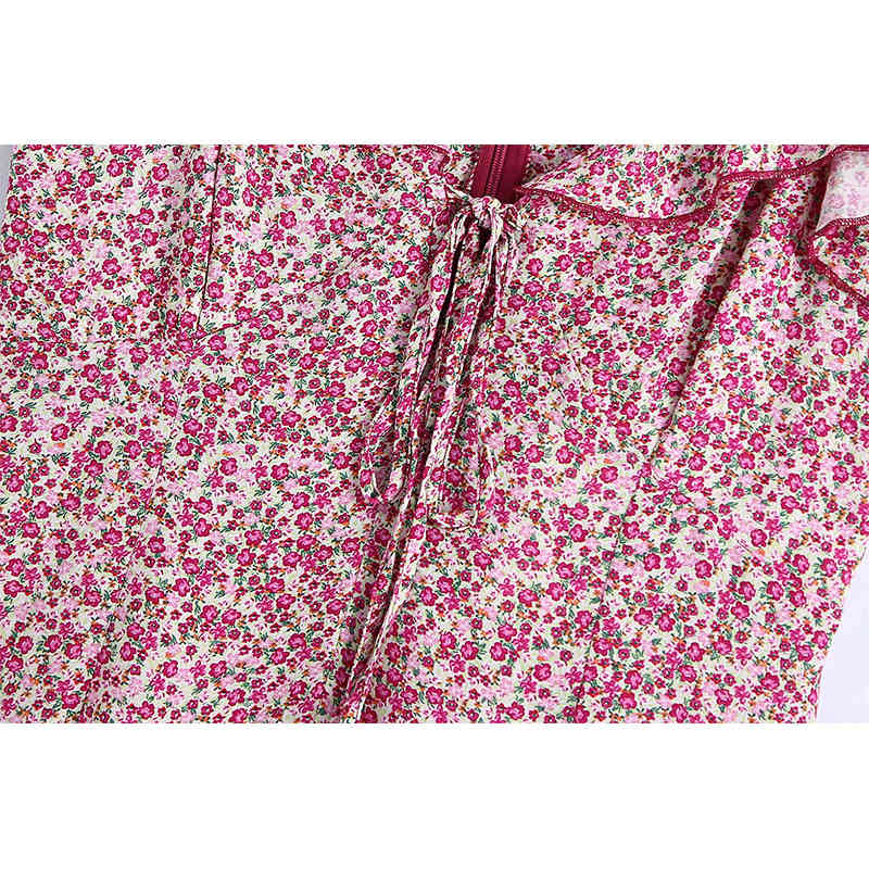 Women Printed Dress Spaghetti Strap Ruffle Above Knee Dresses Chic Lady Fashion Casual Clothes 210517