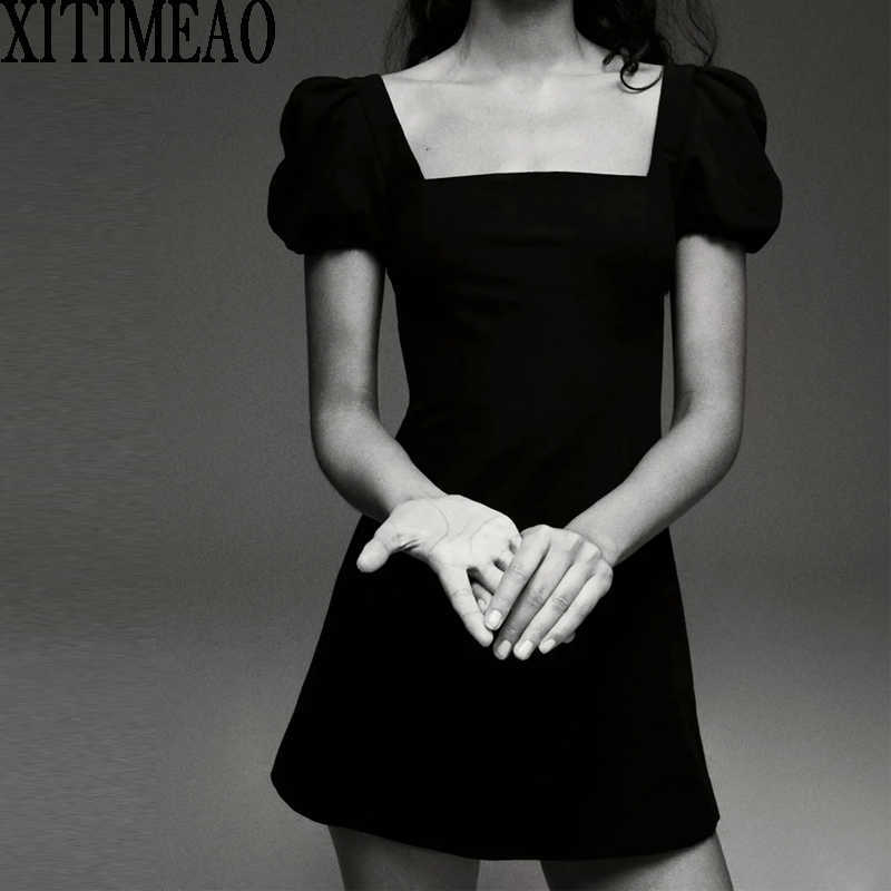 ZA Women Dress Short Sleeve Square Neck Tightness High Waist Skirt Female Holiday Swing Black Mini XITIMEAO 210604
ZA Women Dress Short Sleeve Square Neck Tightness High Waist Skirt Female Holiday Swing Black Mini XITIMEAO 210604