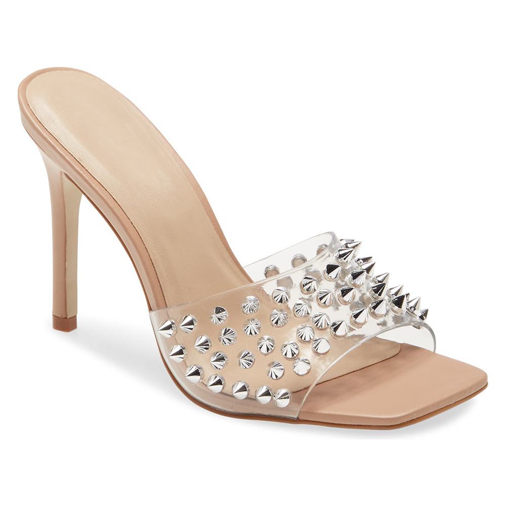 fashion PVC women sandal gladiator square head slip on rivet stiletto heel feminino party designer shoes sandalia high heels, Beige
fashion PVC women sandal gladiator square head slip on rivet stiletto heel feminino party designer shoes sandalia high heels, Beige