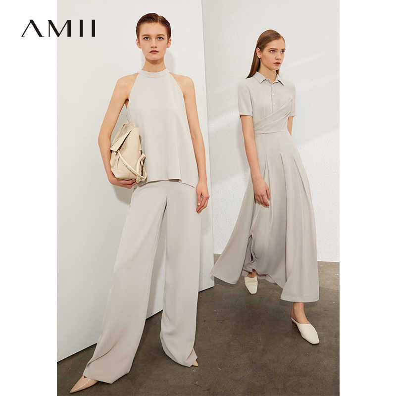 Minimalism Spring Summer Solid Temperament Women Long Dress Causal Chiffon Slim High Waist Pleated 12040264 210527