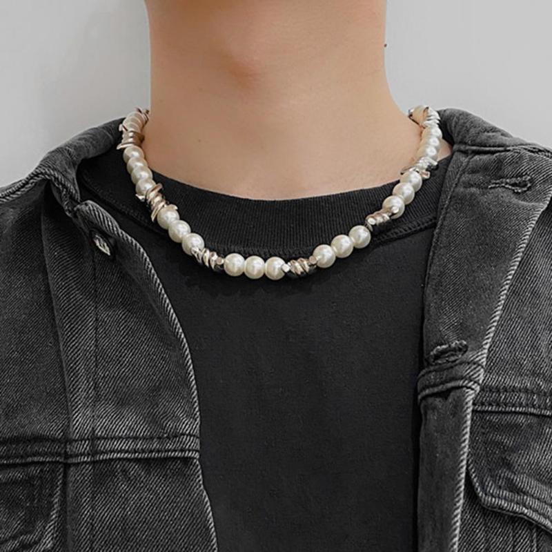 Chains Silver Color Excellent Stylish Faux Pearl Necklace Decor Durable Couple Shiny Surface For Female
Chains Silver Color Excellent Stylish Faux Pearl Necklace Decor Durable Couple Shiny Surface For Female