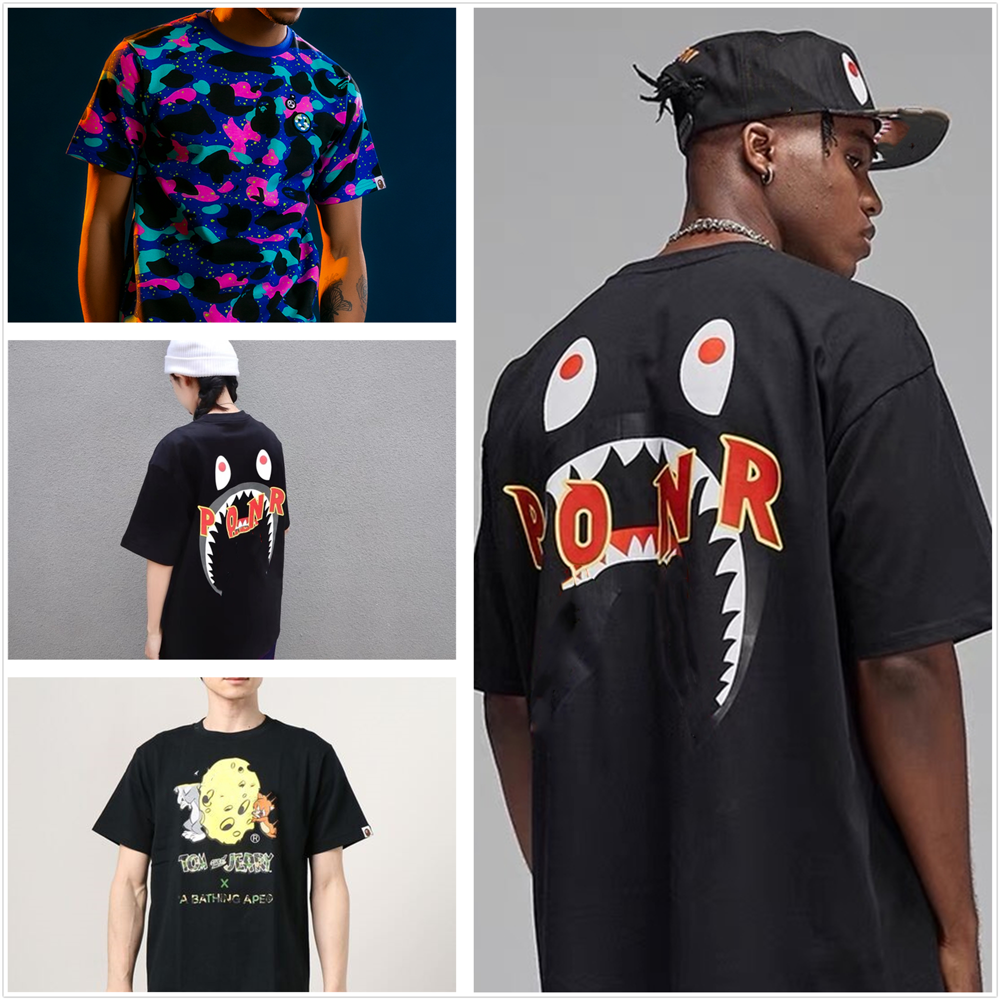 Apes Shark head mens t shirts high quality Tees men women in the same TShirts Multiple styles colors cotton luminous camouflage With label a, White;black
Apes Shark head mens t shirts high quality Tees men women in the same TShirts Multiple styles colors cotton luminous camouflage With label a, White;black