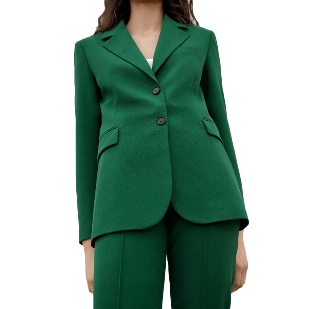 Fashion Green Women Coat Suits 2 Pieces Slim Fit Formal Celebrity Lady Wear Photograph Jacket Party Prom Outfit