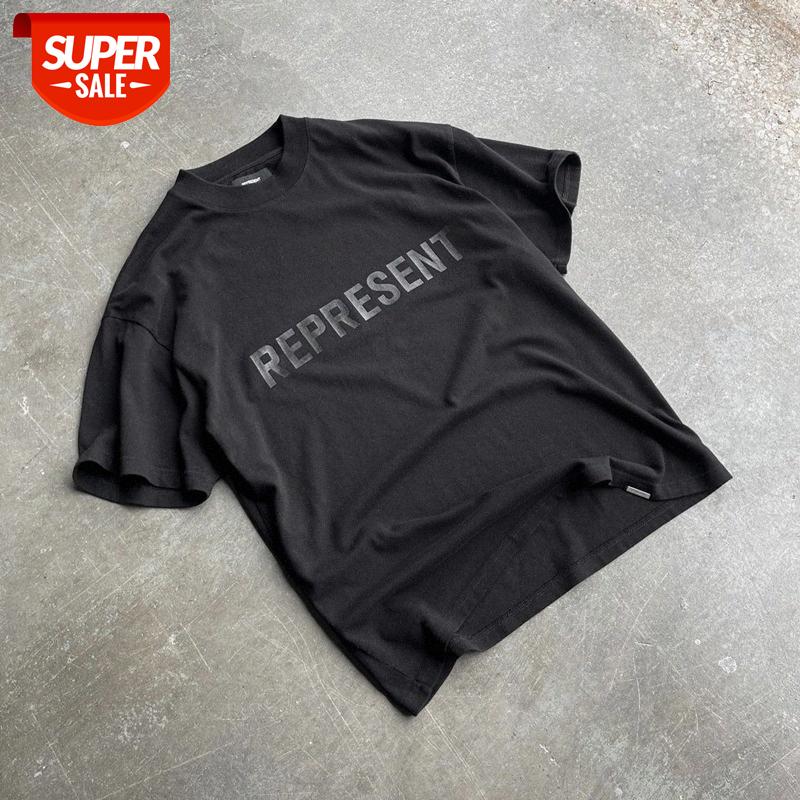 REPRESENT Contrasting color letter printing in charge of the same retro high street short-sleeved loose T-shirt half-sleeved #bE95, Black
REPRESENT Contrasting color letter printing in charge of the same retro high street short-sleeved loose T-shirt half-sleeved #bE95, Black