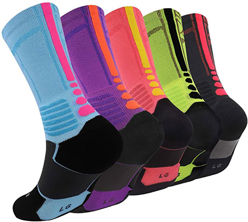 

Elite Basketball Socks Cushioned Breathable Athletic Long Sports Crew Sock Pressional Outdoor for Men Women, Mix send