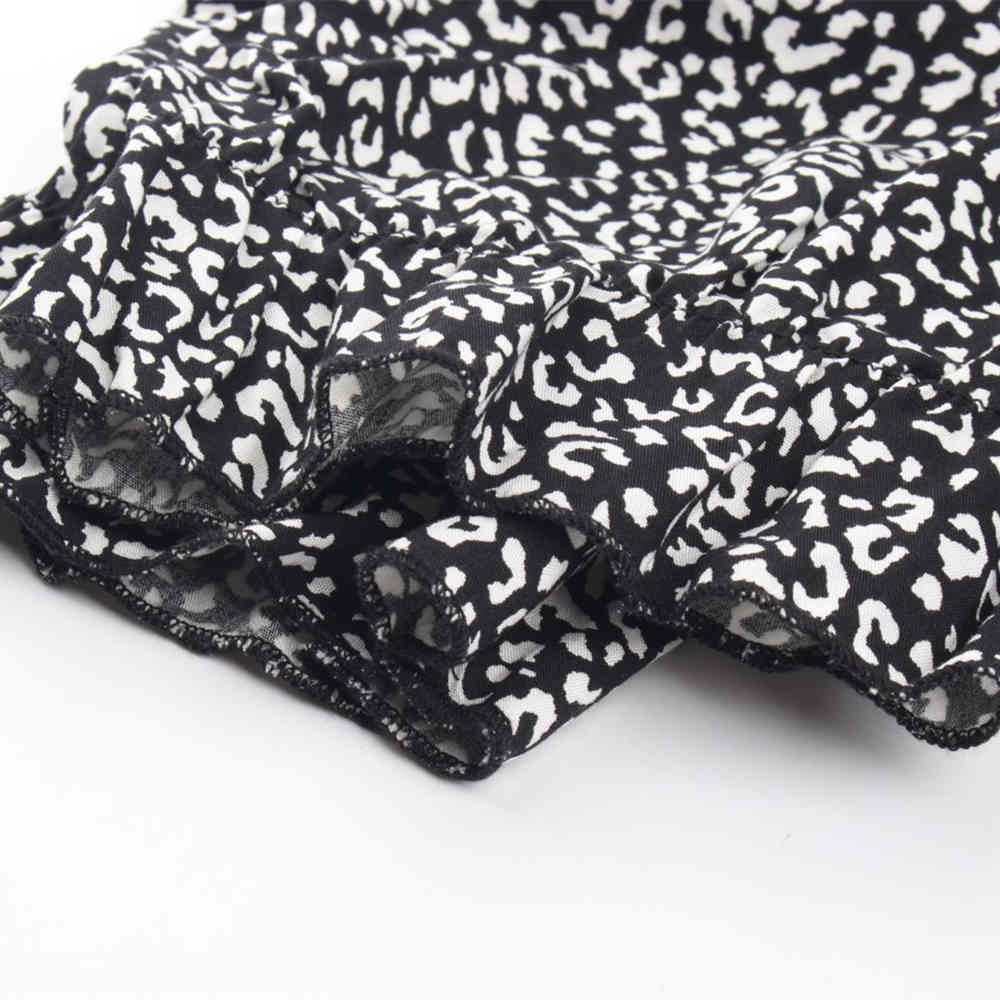 Ladies Vintage Sexy Leopard Print Summer Dress Women Slim Casual High Waist Button Bohemian Women Beach Dress Vestidos Female 210331Z