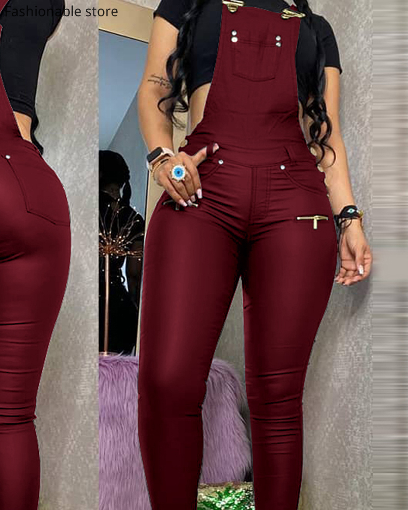 2021women pu buckled zipper design suspender jumpsuit thick strap pocket pu pockets romper outfits, Black;white
2021women pu buckled zipper design suspender jumpsuit thick strap pocket pu pockets romper outfits, Black;white