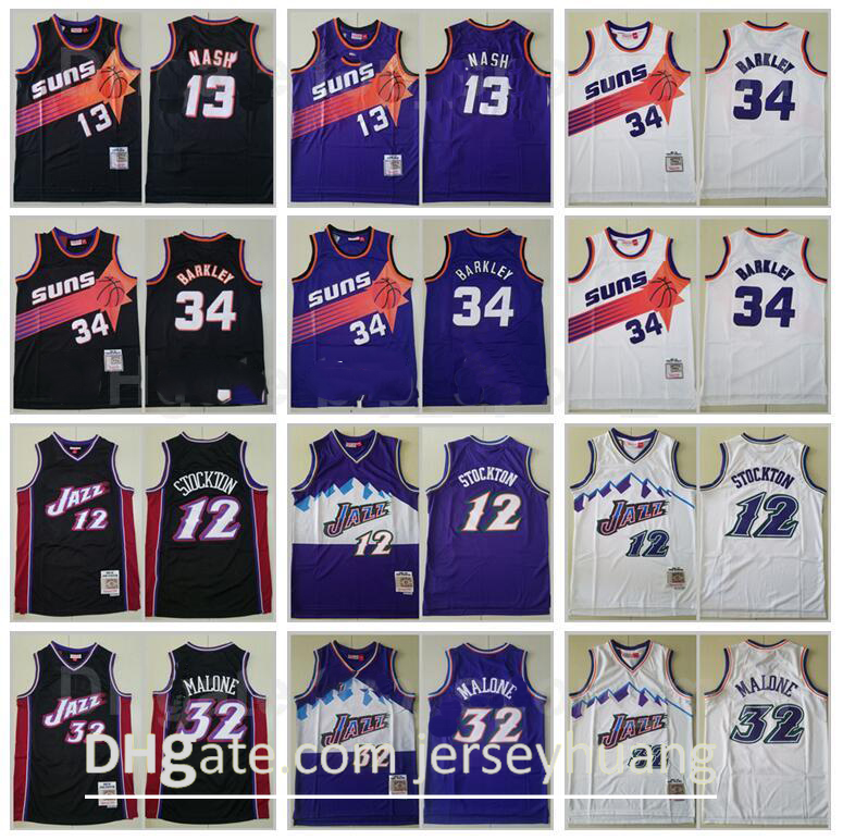Basketball John Stockton Jersey 12 Karl Malone 32 Steve Nash 13 Charles Barkley 34 Team Purple White Black Color Throwback Vintage, Black;red
Basketball John Stockton Jersey 12 Karl Malone 32 Steve Nash 13 Charles Barkley 34 Team Purple White Black Color Throwback Vintage, Black;red