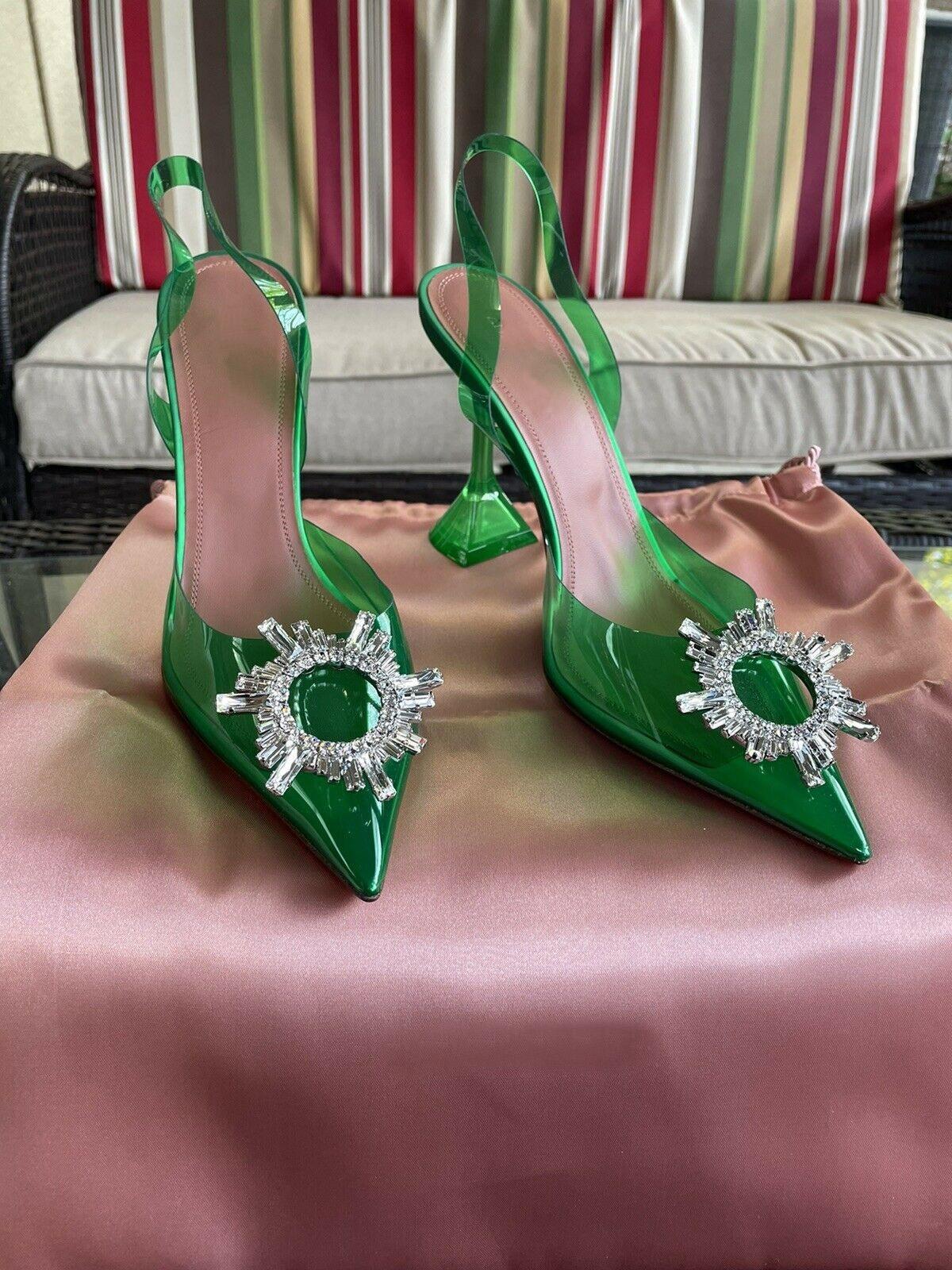 AMINA MUADDI Green Amina Italy Muaddi Sandal Pumps 95 Begum Glass Pvc Shoes Sling Crystal Party Paris Pyramid-style Heel Kim Kardashian Eba
AMINA MUADDI Green Amina Italy Muaddi Sandal Pumps 95 Begum Glass Pvc Shoes Sling Crystal Party Paris Pyramid-style Heel Kim Kardashian Eba