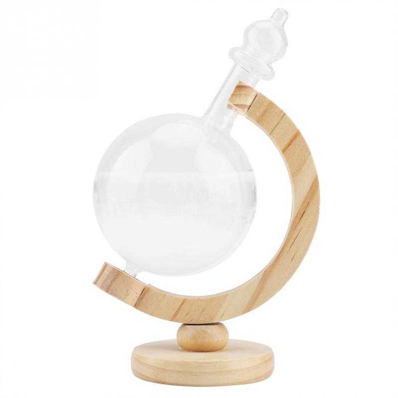 Desktop Weather Station Weather Predictor Transparent Ball Storm Glass Creative Globe-Shaped Storm Glass Bottle Home Decor 210811