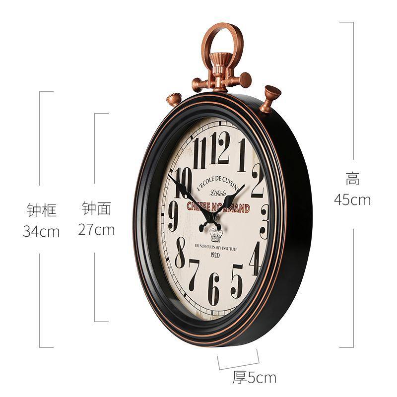 Large Retro Wall Clock Modern Design American Country Metal Clocks Home Decor Living Room Decoration Mechanism Gift Ideas