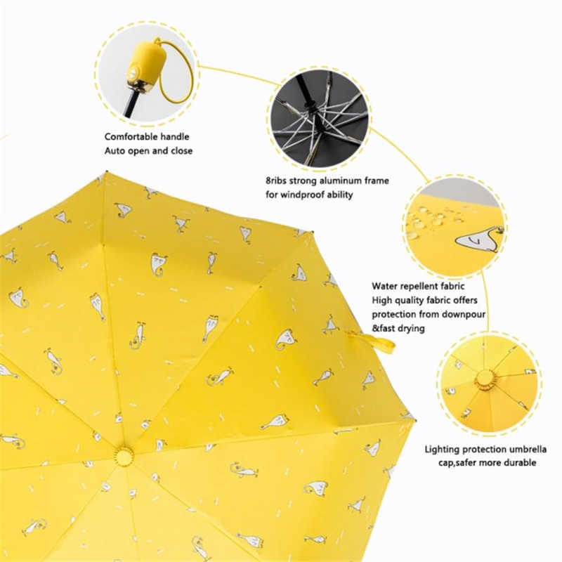 Fashion Automatic Women Umbrella Windproof Waterproof Three folding Aluminum Umbrellas Rain Female Men Parasol Children umbrella 210721