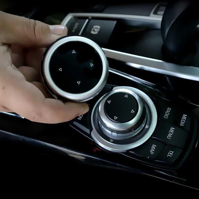 New Aluminum Multimedia Control Knob Button Cover Cap For BMW 1 2 4 3 5 Series X1 X3 X5 X6 GT iDrive F30 E90 E92 E60 E61 Car Styling