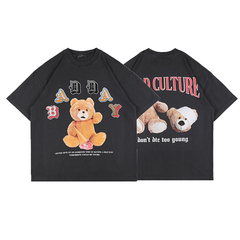 USA Europe Fashion Wild Bear Print T shirt Tee Spring Summer Skateboard Men Women High Streetwear Casual Tshirt, White;black
USA Europe Fashion Wild Bear Print T shirt Tee Spring Summer Skateboard Men Women High Streetwear Casual Tshirt, White;black