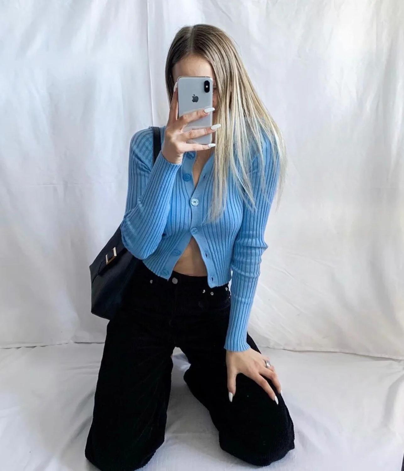 CHIC Retro Knitting Single Breasted Button Lapel Cardigan Sweater Woman Stripe line Long Sleeve Jumper Knitted Knitwear 210429