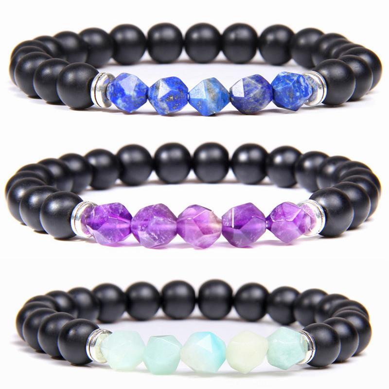 Charm Bracelets Natural Amethysts Lapis Lazuli Amazonite Agates Beads Bracelet Faceted Crystal Stone For Women Men
Charm Bracelets Natural Amethysts Lapis Lazuli Amazonite Agates Beads Bracelet Faceted Crystal Stone For Women Men
