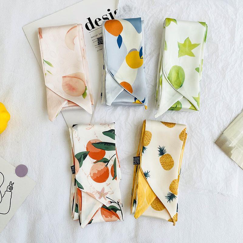 Scarves Fruit Printing Women Scarf Summer Multicolor Small Neck Kerchief Lady Arm Ribbons Simple Bag Long Skinny Tie 125X7cm, Blue;gray
Scarves Fruit Printing Women Scarf Summer Multicolor Small Neck Kerchief Lady Arm Ribbons Simple Bag Long Skinny Tie 125X7cm, Blue;gray