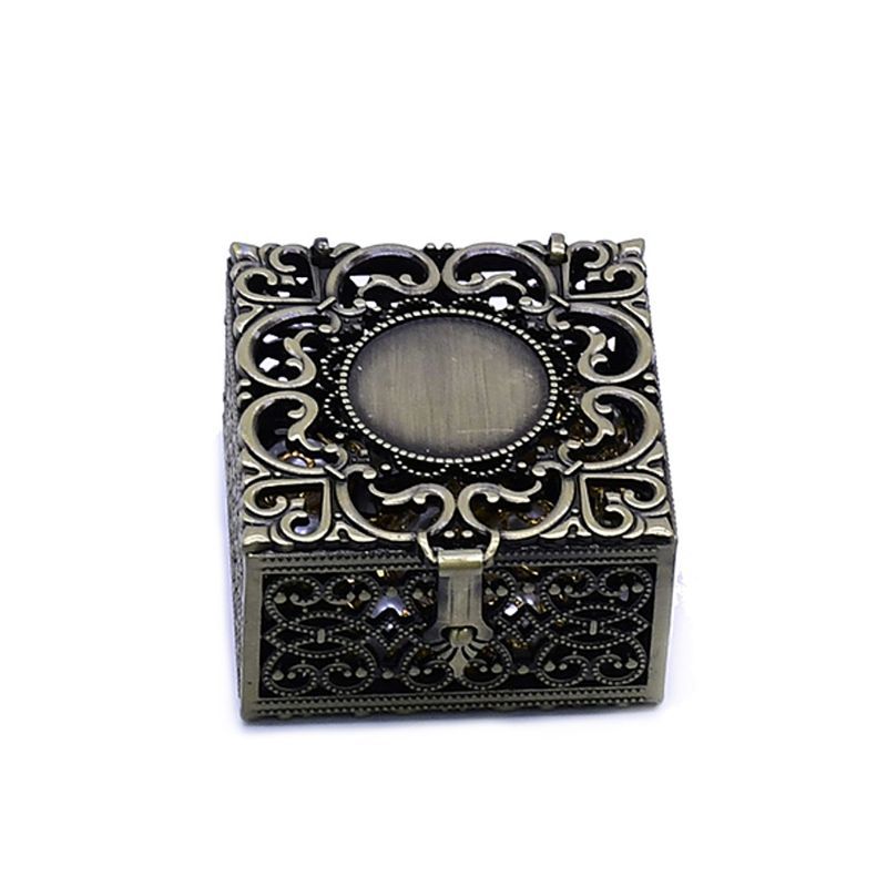 Rosary Bead Box Chaining Metals Christian Catholic Religious Jewelry Case Storage 40JA
