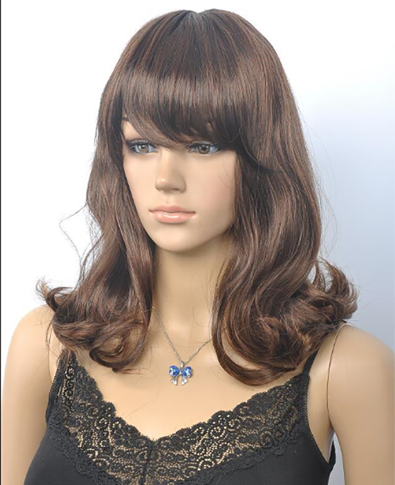 Beautiful Long Wave Brown Women's Synthetic item Hair Wigs heat resistant Natural Hairs