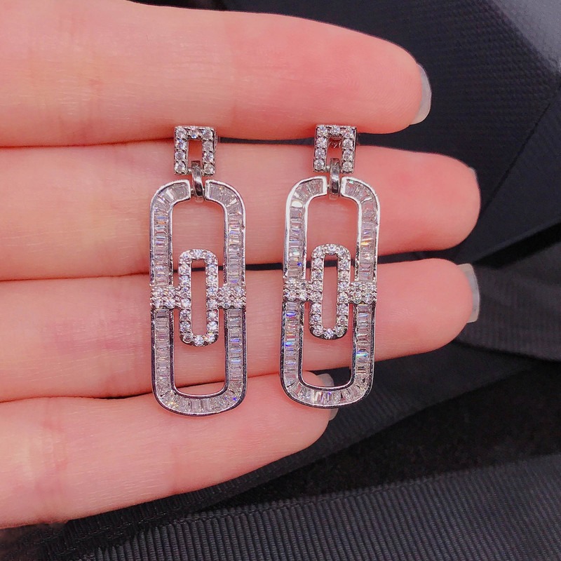 Handmade Lab Diamond Jewelry set 925 Sterling Silver Party Wedding Earrings Necklace For Women Bridal Jewelry Gift
