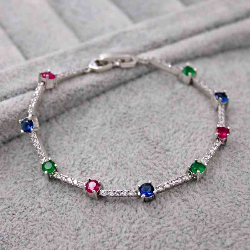 Jewelry Accessories Fashion Bracelets for Women Wedding Anniversary Birthday Gift Gold Color Red Green Zircon