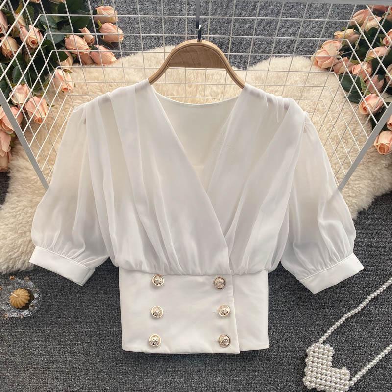 women's blouses & shirts deat 2021 spring summer fashion casual v neck slim solid color temperament chiffon shirt sk141, White
women's blouses & shirts deat 2021 spring summer fashion casual v neck slim solid color temperament chiffon shirt sk141, White