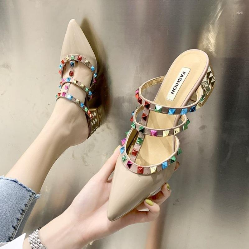 Women Slippers Summer Ladies Shoes For Pointed Toe Square Heel Basic Rivet House Zapatos De Mujer 2022, Beige1
Women Slippers Summer Ladies Shoes For Pointed Toe Square Heel Basic Rivet House Zapatos De Mujer 2022, Beige1