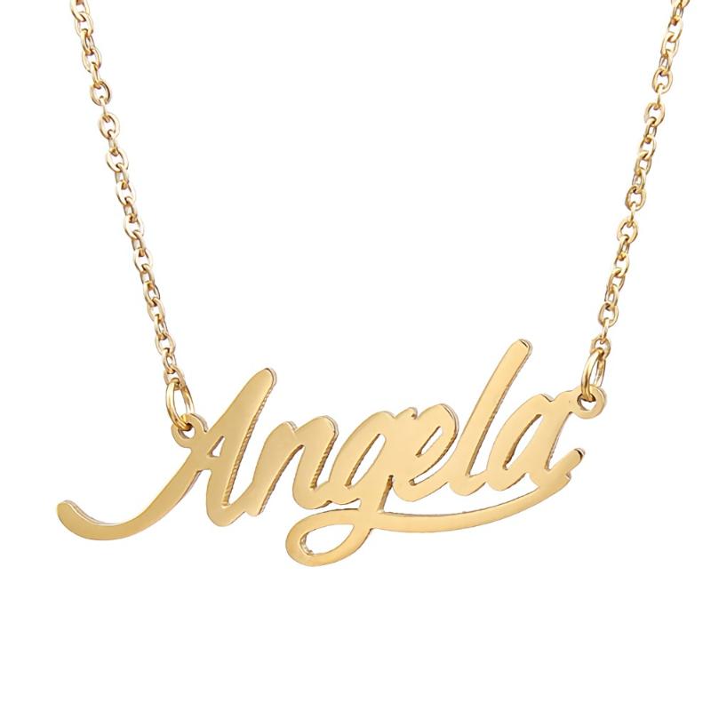 Pendant Necklaces Angela Name Necklace Personalised Stainless Steel Women Choker 18k Gold Plated Alphabet Letter Jewelry Friends Gift
Pendant Necklaces Angela Name Necklace Personalised Stainless Steel Women Choker 18k Gold Plated Alphabet Letter Jewelry Friends Gift